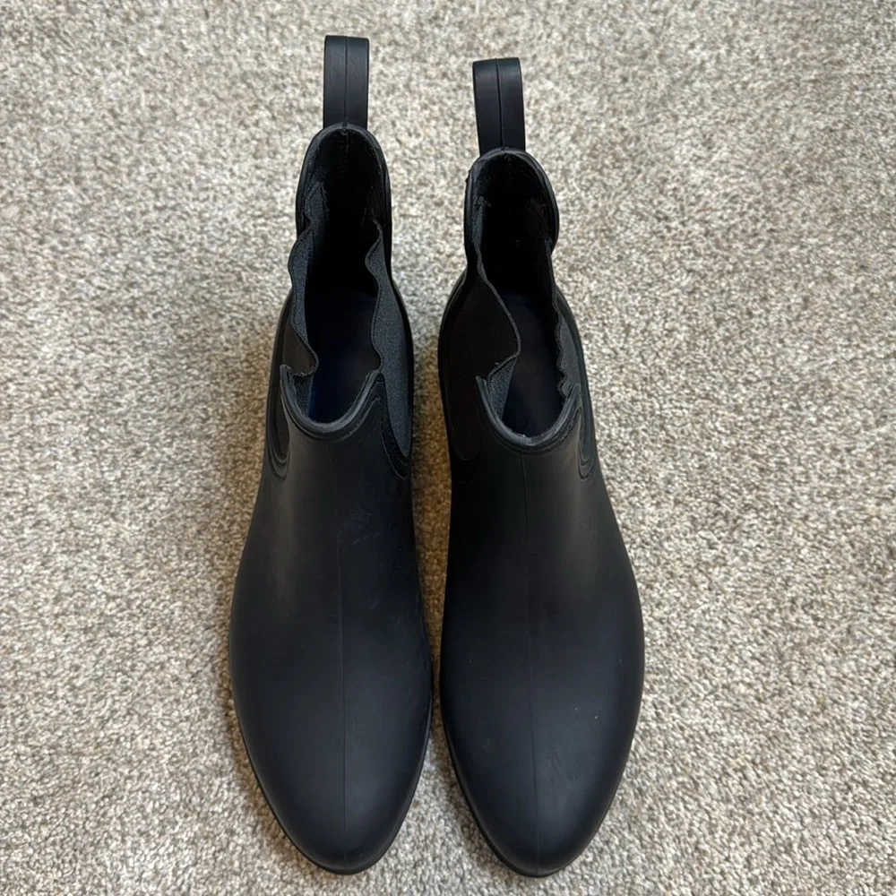 Jeffrey Campbell Forecast Waterproof Chelsea Rain Boots Black Size 8